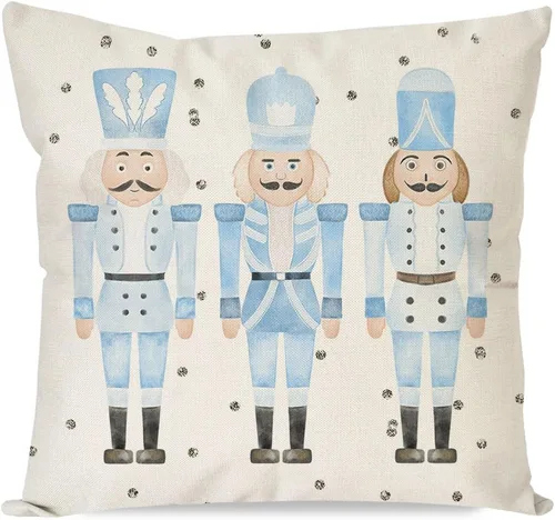 Vista 14 de PANDICORN - Funda de almohada decorativa de Cascanueces de Navidad 12x20 pulgadas, decoración de Navidad en negro con Cascanueces, cojín decorativo