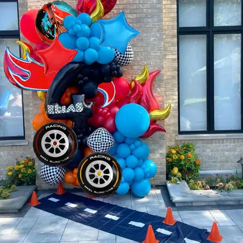 Vista 6 de 6 globos temáticos de autos calientes/decoración de fiesta de cumpleaños para baby shower
