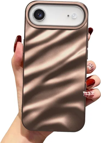 Vista 83 de QLTYPRI Funda compatible con iPhone 11, bonita funda con patrón de ondas de agua para niñas y mujeres, delgada, satinada, brillante, suave, de Beige