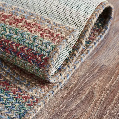 Vista 4 de VHC Brands Alfombra de yute multi medio círculo con almohadilla 19.5x36