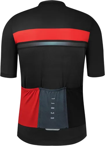 Vista 2 de GCRFL Maillot de ciclismo para hombre, manga corta, para bicicleta de carretera, camiseta de bicicleta, con bolsillo con cremallera, UPF 50+