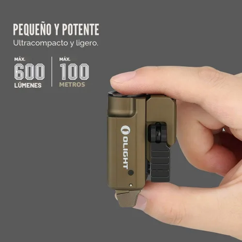 Vista 4 de OLIGHT PL-Mini 2 Valkyrie - Luz táctica compacta recargable por USB magnética de 600 lúmenes con riel ajustable, equipo de caza, linterna LED CW
