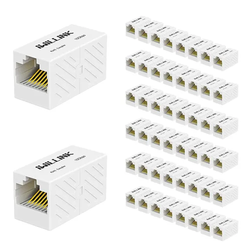 Vista 29 de iwillink Conector Ethernet RJ45, hembra a hembra, paquete de 5, color negro