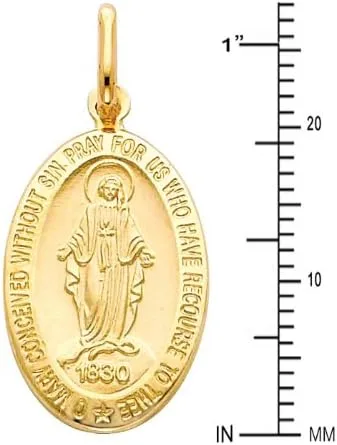 Vista 3 de The World Jewelry Center - Colgante de oro amarillo de 14 quilates con cadena de cable de 0.047in