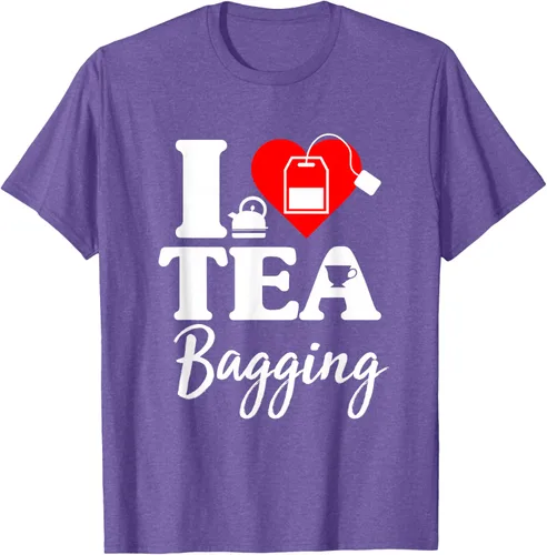 Vista 8 de Camiseta con texto en inglés "I Love Tea Bagging", divertida camiseta para bebedores de té, Negro
