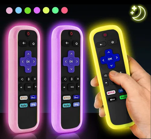 Vista 15 de （2 Pack） ONEBOM Cover for Roku Remote, Silicone Case for Hisense/TCL Roku TV Steaming Stick Express Control, Universal Remote Sleeve Skin（Green Blue
