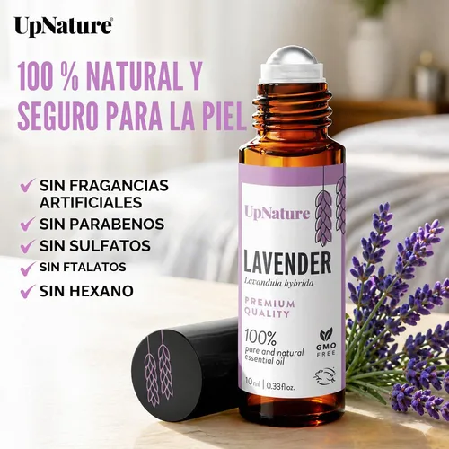 Vista 3 de UpNature Aceite esencial de lavanda puro roll-on - Aceite de lavanda 100% natural para la piel