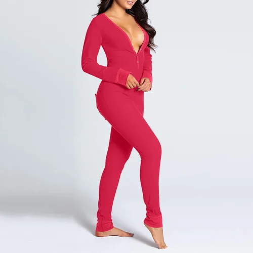 Vista 4 de Pijama de Navidad para mujer, con botones, funcional y solapa abotonada, para adultos, pijama acogedora