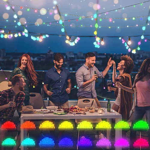 Vista 6 de Luces de Cadena LED Eoako con Enchufe USB, 19 Luces Cambiantes de Color con Control Remoto, 21.3 Pies 50 LED, Bolas de Hadas Multicolor