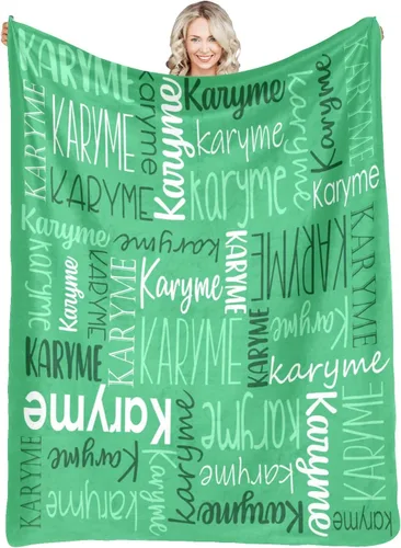 Vista 14 de Mantas personalizadas con nombres, regalos para bebés, niñas y niños, manta personalizada de vellón suave y sherpa con nombre para niños y adultos