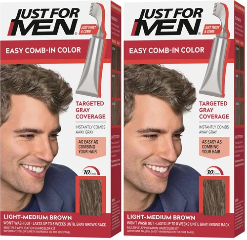 Vista 13 de Solo para hombres Auto Stop, tintura química para el cabello, 1, marrón (Medium Dark Brown)