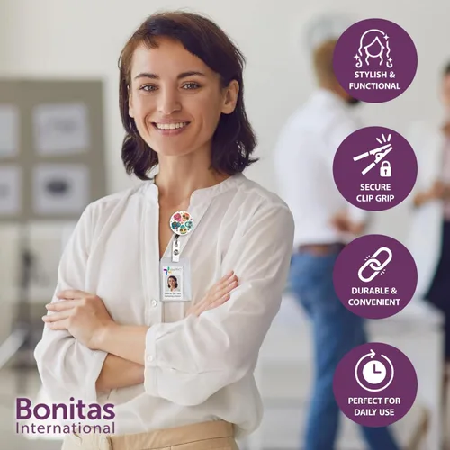 Vista 4 de ID Avenue Portatarjetas retráctil de 32 pulgadas, carretes retráctiles para enfermeras, médicos, profesores, estudiantes, trabajadores de oficina