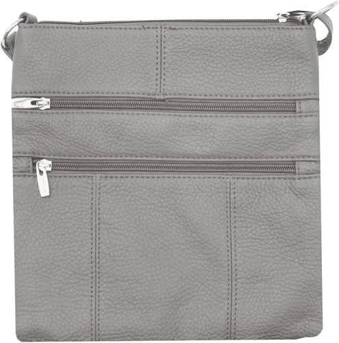 Vista 7 de SILVERFEVER Bolso cruzado grande de cuero para mujer, resistente al agua