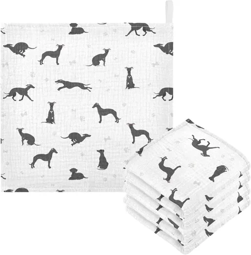 Vista 24 de Toallas de algodón para bebé, toallas de baño unisex para recién nacidos, toallitas naturales para piel delicada, 11.8 x 11.8 pulgadas, paquete de 5