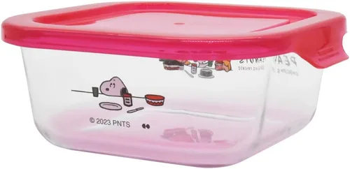 Vista 2 de Ken Onishi PK-1810 PEANUTS - Recipiente de vidrio color rojo