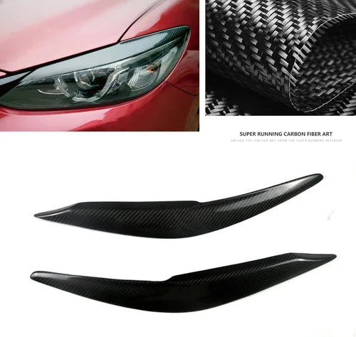 Vista 7 de Para Mazda 6 Atenza 2017-2018 Faro Ceja Párpado Cubierta Trim Fibra de Carbono 2x