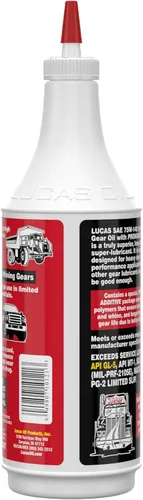 Vista 2 de Lucas Oil - Lubricante de diferencial y transmisión sintética 10121 SAE 75W-140, 1 cuarto de galón.
