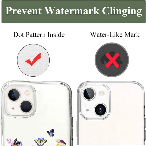 Vista 8 de Unov Funda compatible con iPhone 14 Plus, transparente con diseño en relieve, patrón floral en relieve, TPU suave, parachoques delgado, protector