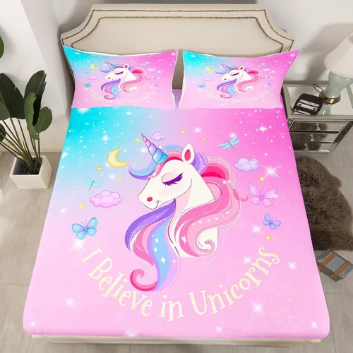Vista 17 de Erosebridal Juego de cama de caballo para niñas, niños y parejas, sábana bajera ajustable de caballos blancos y negros, tamaño individual, diseño