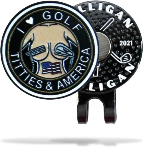 Vista 40 de MULLIGAN HOOLIGAN® Marcador de pelota de golf + clip magnético para sombrero Esmalte de alta calidad Regalo divertido para los amantes del golf