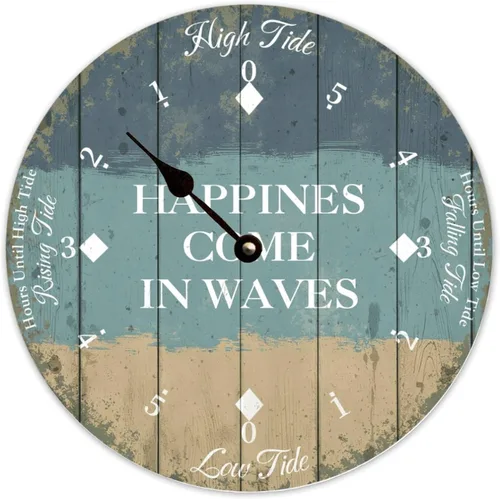 Vista 58 de Tide Clock for Wall Myrtle Beach Time Coastal Clocks Beach Navy-3