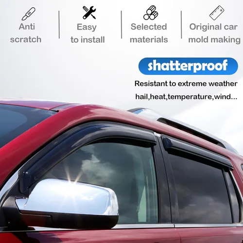 Vista 2 de Protección contra lluvia para ventanas para Ford Explorer/Mercury Mountaineer 2002-2010, protector de visera de ventana, deflector de viento