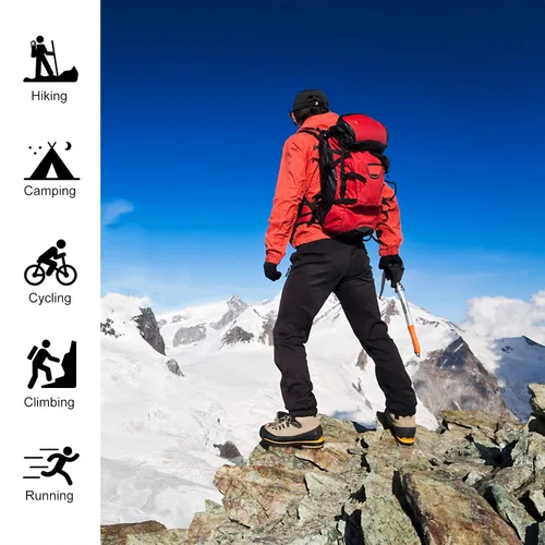 Vista 7 de INBIKE Pantalones de ciclismo para hombre, bicicleta de montaña, bicicleta de montaña, cortavientos con forro polar térmico para invierno