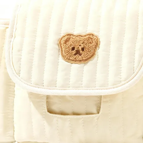 Vista 9 de Bolsa para cochecito, dispensador de pañuelos y toallitas integrado, 13.8 in, almacenamiento de cochecito para niños, dispensador de toallitas