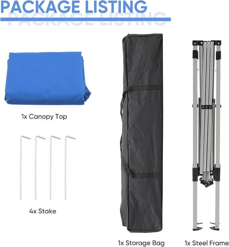 Vista 6 de GDY Toldo para exteriores de 10 x 10 pies, carpa desplegable portátil, toldo plegable instantáneo, toldo impermeable para patio, toldo impermeable