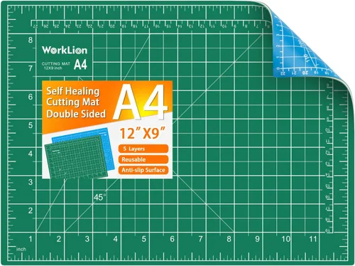 Vista 17 de WorkLion Alfombrilla de corte autorreparable: alfombrilla de corte artesanal de doble cara de 12 x 18 pulgadas para costura, tela, acolchado. Tabla