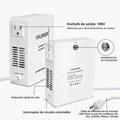 Vista 2 de 1000W US 120V a 100V JP Japón convertidor de voltaje paso abajo transformador