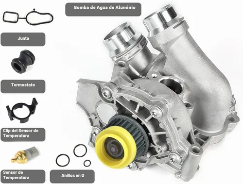 Vista 4 de Conjunto de Bomba de Agua de Motor Eléctrico Compatible con 2008-2016 Audi A3 A4 A5 A6 Q3 Q5 TT Quattro Allroad VW Beetle CC Eos GTI Jetta Passat