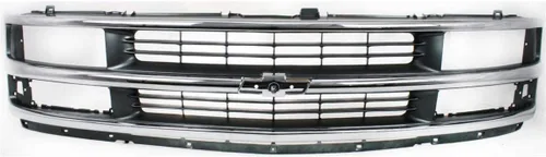 Vista 4 de Perfit Liner Nueva parrilla frontal gris cromado Chevy compatible con Chevrolet E Series Express 1500 2500 3500 Van compatible con tipo compuesto