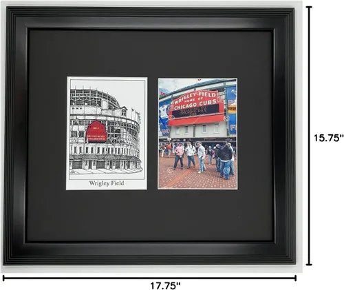 Vista 3 de ¡Forma equipo con Wrigley Field! Imagen personalizada enmarcada y enmarañada. ¡Añade tu foto!