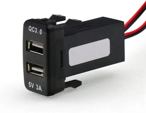Vista 9 de QC3.0+5V 3A Dual USB Power Socket, Cargador de Coche de Carga Rápida Adaptador USB para Teléfono Inteligente PDA Android GPS Uso para Toyota Tipo A