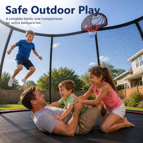Vista 3 de SkyBound Trampolín grande de 10 pies, 12 pies, 14 pies, 15 pies, 16 pies, para exteriores, patio trasero, trampolines aprobados por ASTM para niños