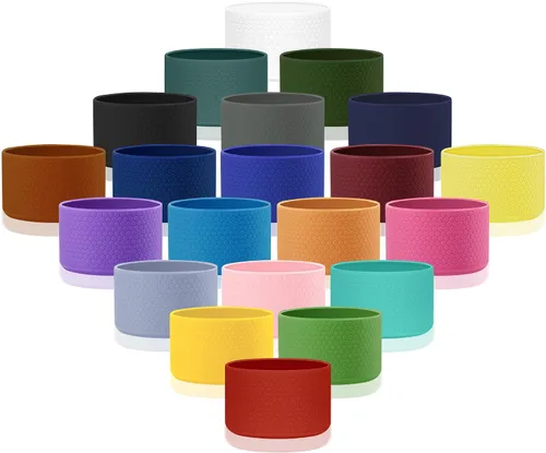 Vista 5 de Vmini Funda para vaso/botella, compatible con Stanley, Hydro Flask y más botellas de agua, funda de silicona inferior antideslizante con textura