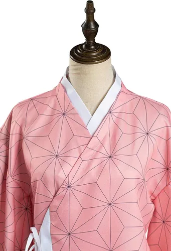 Vista 4 de Haydory Kamado Nezuko - Capa de kimono para disfraz de Halloween para mujeres y adultos