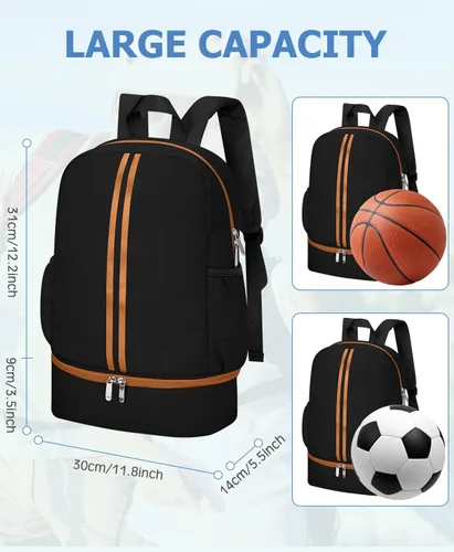 Vista 2 de HowFly Mochila de gimnasio, bolsa de gimnasio para mujeres y hombres, mochila deportiva con compartimento para zapatos, bolsa de entrenamiento