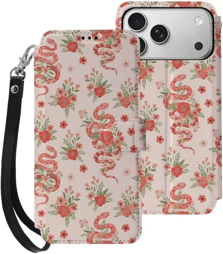 Vista 10 de SWEET TANG Funda protectora para iPhone 17, con tarjetero y tarjetero Patrón 828