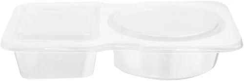 Vista 12 de Futura - Recipientes para aperitivos de 5 onzas, 100 recipientes para salsa para microondas, 2 compartimentos, tapa con bisagras, vasos de plástico