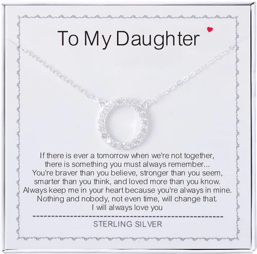 Vista 11 de Collar para mujeres y niñas, collar de círculos de plata de ley, collar de fuerza de coraje, guerreros, ideas de regalos