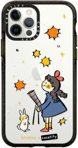 Vista 22 de Funda CASETiFY Impact Case para iPhone 12 / iPhone 12 Pro - Aries Moross - Sticker - Negro Transparente