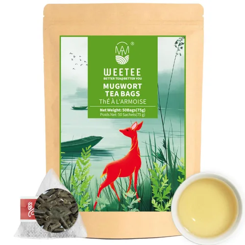 Vista 32 de WT WEETEE Bolsas de té de hierbas de manzana y canela, 60 unidades, mezcla perfecta de canela dulce, hibisco agrio, sabor natural, sin cafeína