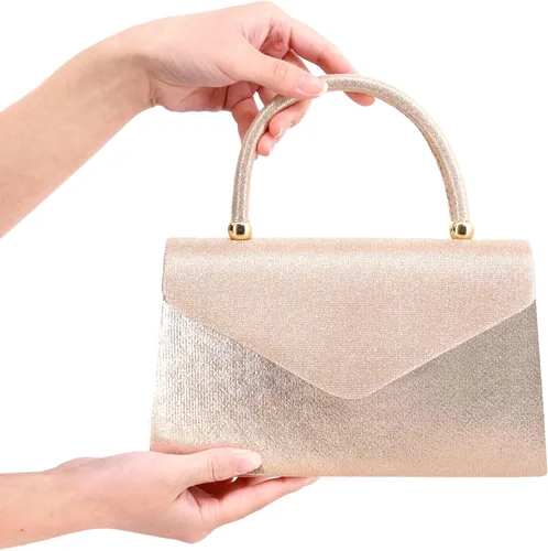 Vista 4 de Naimo Bolso de mano de cristal brillante con asa superior bolso de hombro cruzado para boda fiesta novia