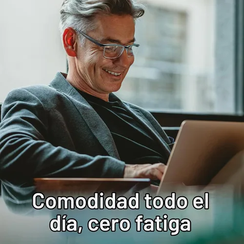Vista 7 de Gaoye Lentes de lectura de estilo ejecutivo para hombre, lectores duraderos con filtro de luz azul, ajuste cómodo con marcos TR90 2negro