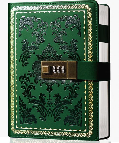 Vista 13 de Yoment Lock Diary - Diario vintage con cerradura para mujer, de cuero Negro