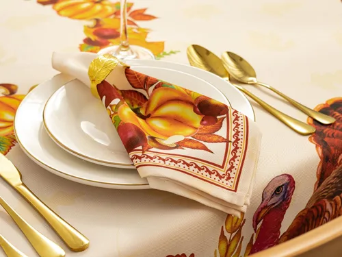 Vista 3 de YiHomer Colección de mesa de Acción de Gracias para decoración de cocina, comedor, fiestas, cosecha, fiesta de cosecha, juego de servilletas, 20 x