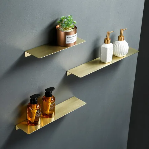 Vista 2 de TRUSTMI Estante flotante montado en la pared, acero inoxidable SUS304, estantes de almacenamiento de acero inoxidable para baño, cocina, dormitorio