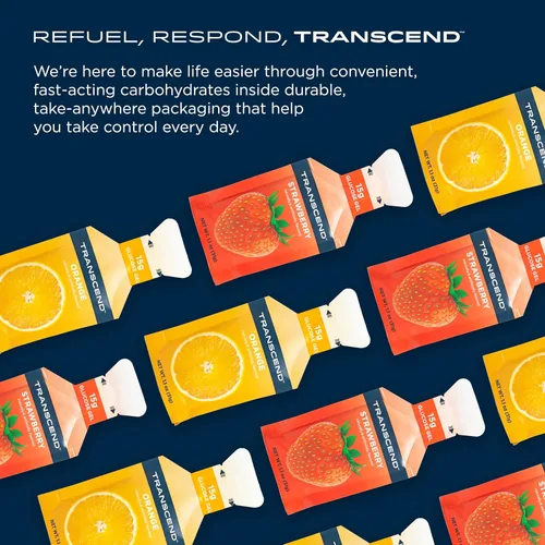 Vista 7 de Transcend Foods Geles de fresa + naranja (1.1 oz, paquete de 10) Gel de carbohidratos de acción rápida sabor a fresa y naranja – Sin cafeína, sin